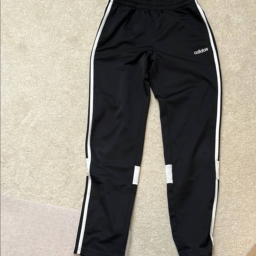 Adidas Black and White Joggers with Elastic Cuffs Waist 13 inches length 37